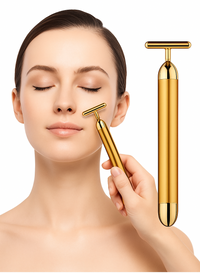 24K Gold Energy Beauty Bar Electric Facial Massage Roller
